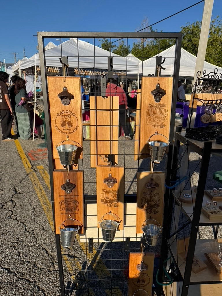 Hanging bottle opener