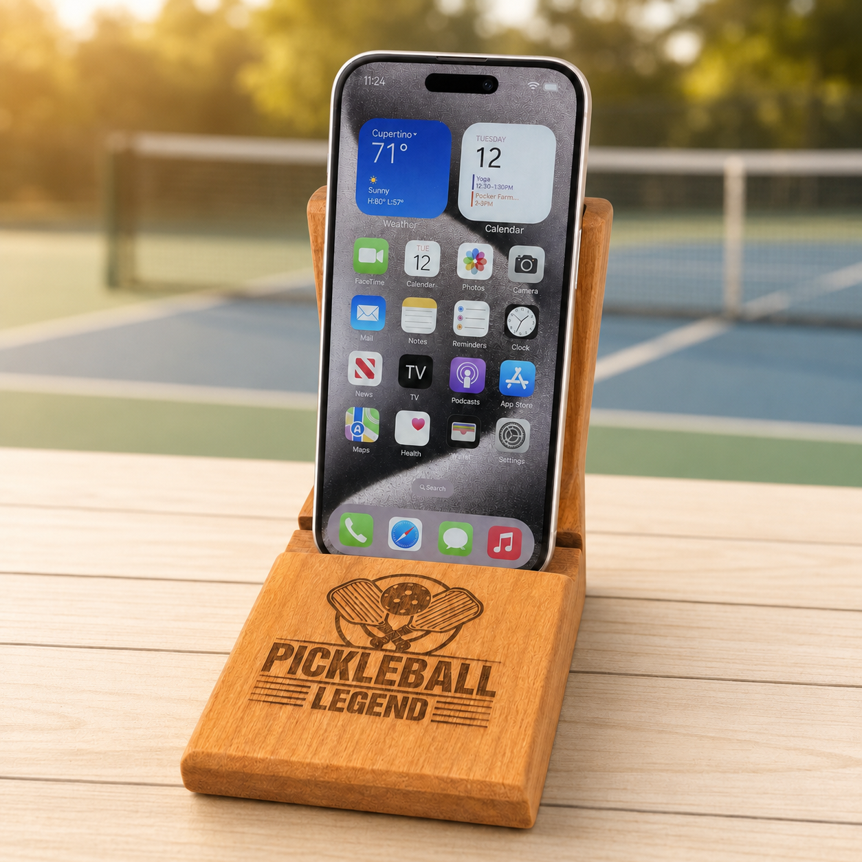 Birch cell phone stand