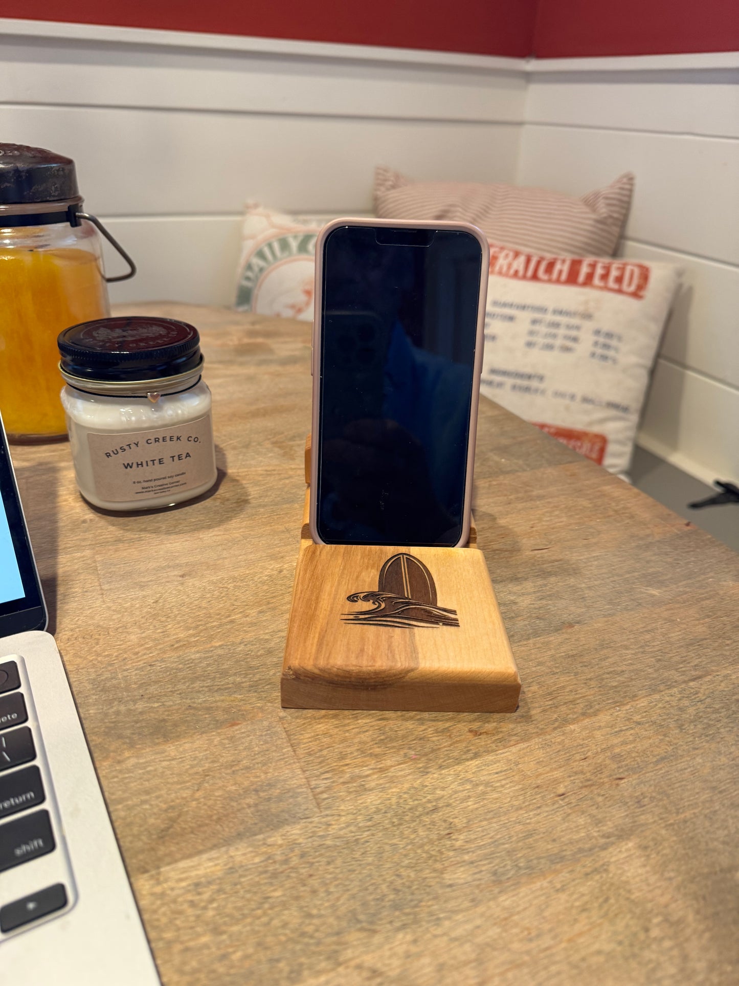 Birch cell phone stand